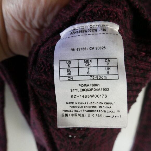 Guess Women S/P Red Heather Open Stitch Long Sleeve Scoop Neck Sweater Pullover - Picture 6 of 13